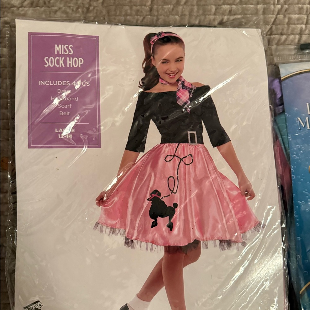 Retro Sock Hop Kids Costume - Pink and Black